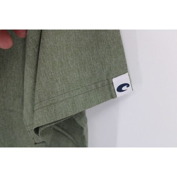 Costa Large Button Down Shirt Olive Green Short Sleeve Nwt - Picture 5 of 8